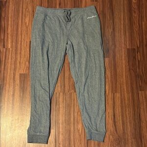 Gray Jogger Sweatpants with Elastic Cuffs and Tapered Fit